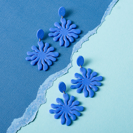 Seaweed Dangle Earrings - Royal Blue