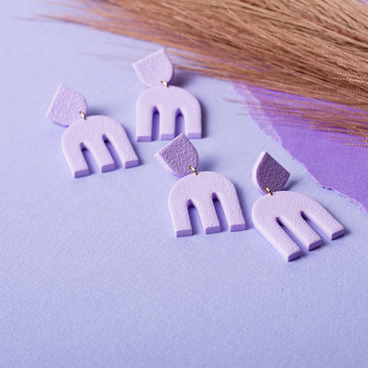 Elephant Dangle Earrings - Pale Lavender