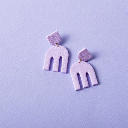 Elephant Dangle Earrings - Pale Lavender