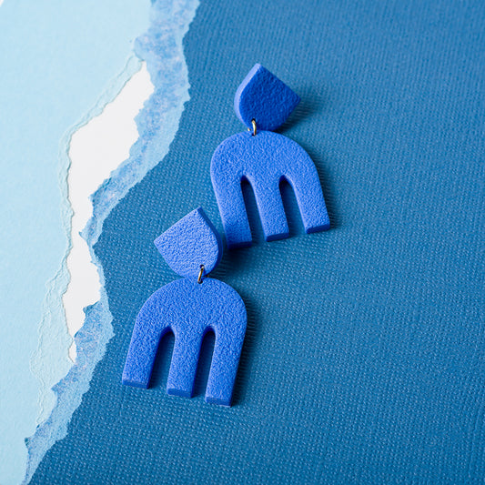 Elephant Dangle Earrings - Royal Blue