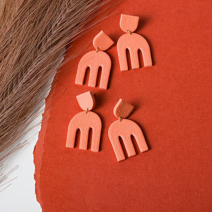 Elephant Dangle Earrings - Dusty Terracotta