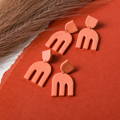 Elephant Dangle Earrings - Dusty Terracotta