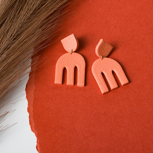 Elephant Dangle Earrings - Dusty Terracotta