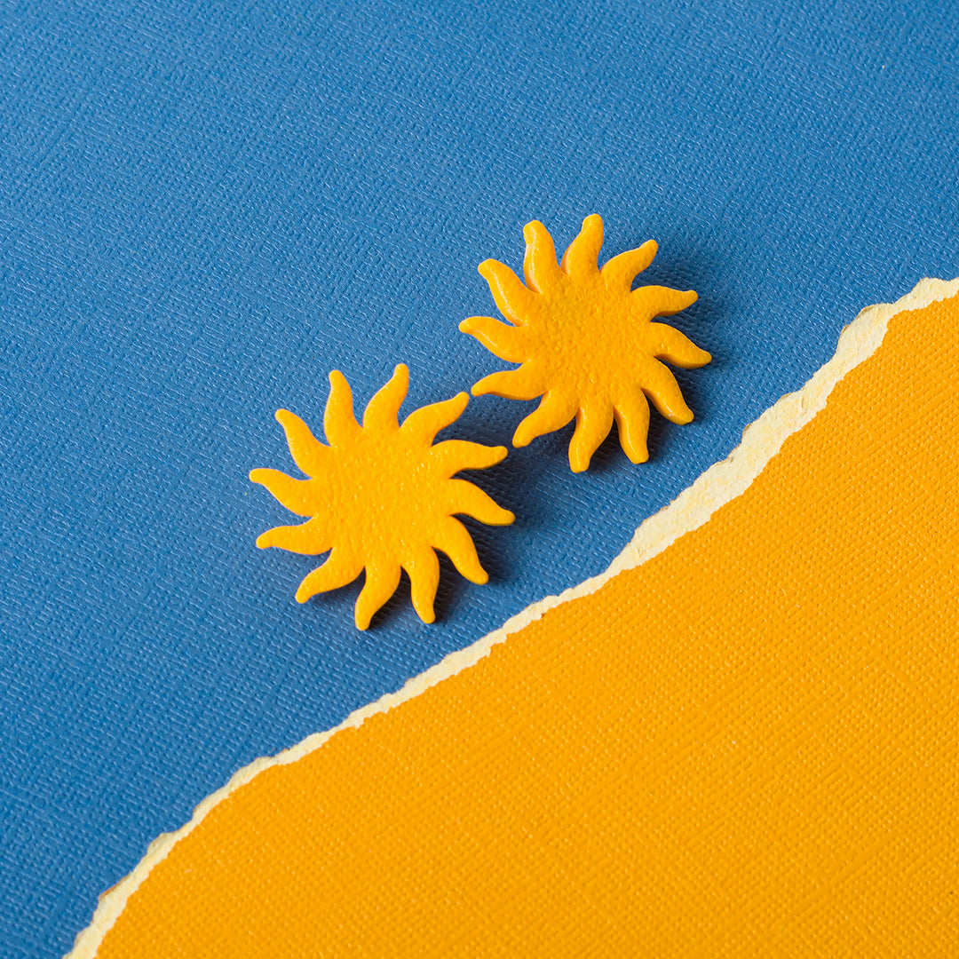 Sun Stud Earrings - Turmeric