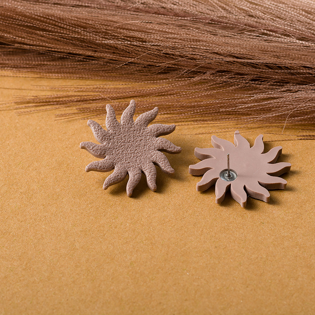 Sun Stud Earrings - Warm Taupe