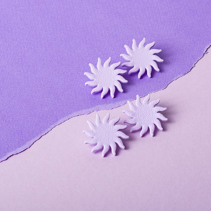 Sun Stud Earrings - Pale Lavender