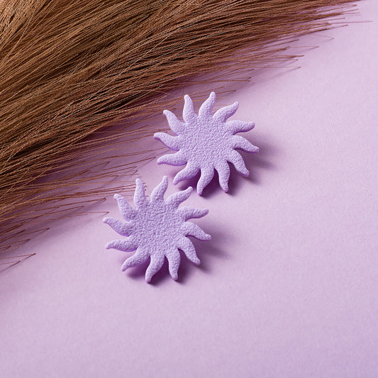 Sun Stud Earrings - Pale Lavender