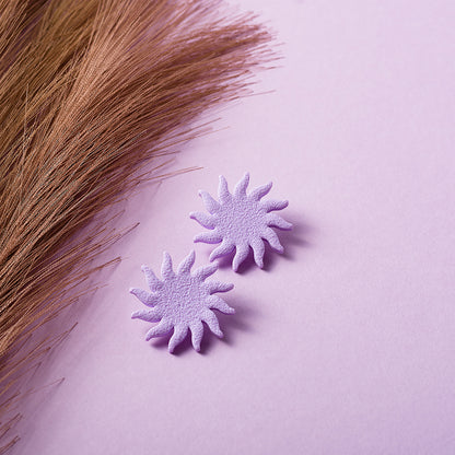 Sun Stud Earrings - Pale Lavender