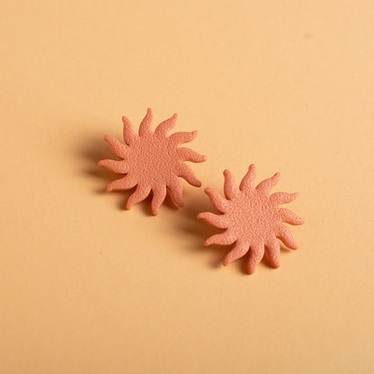 Sun Stud Earrings - Dusty Terracotta