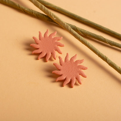 Sun Stud Earrings - Dusty Terracotta