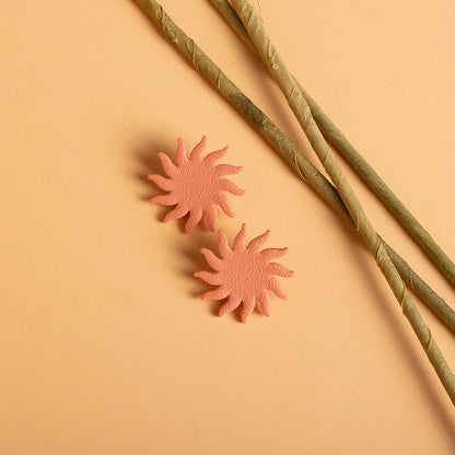 Sun Stud Earrings - Dusty Terracotta